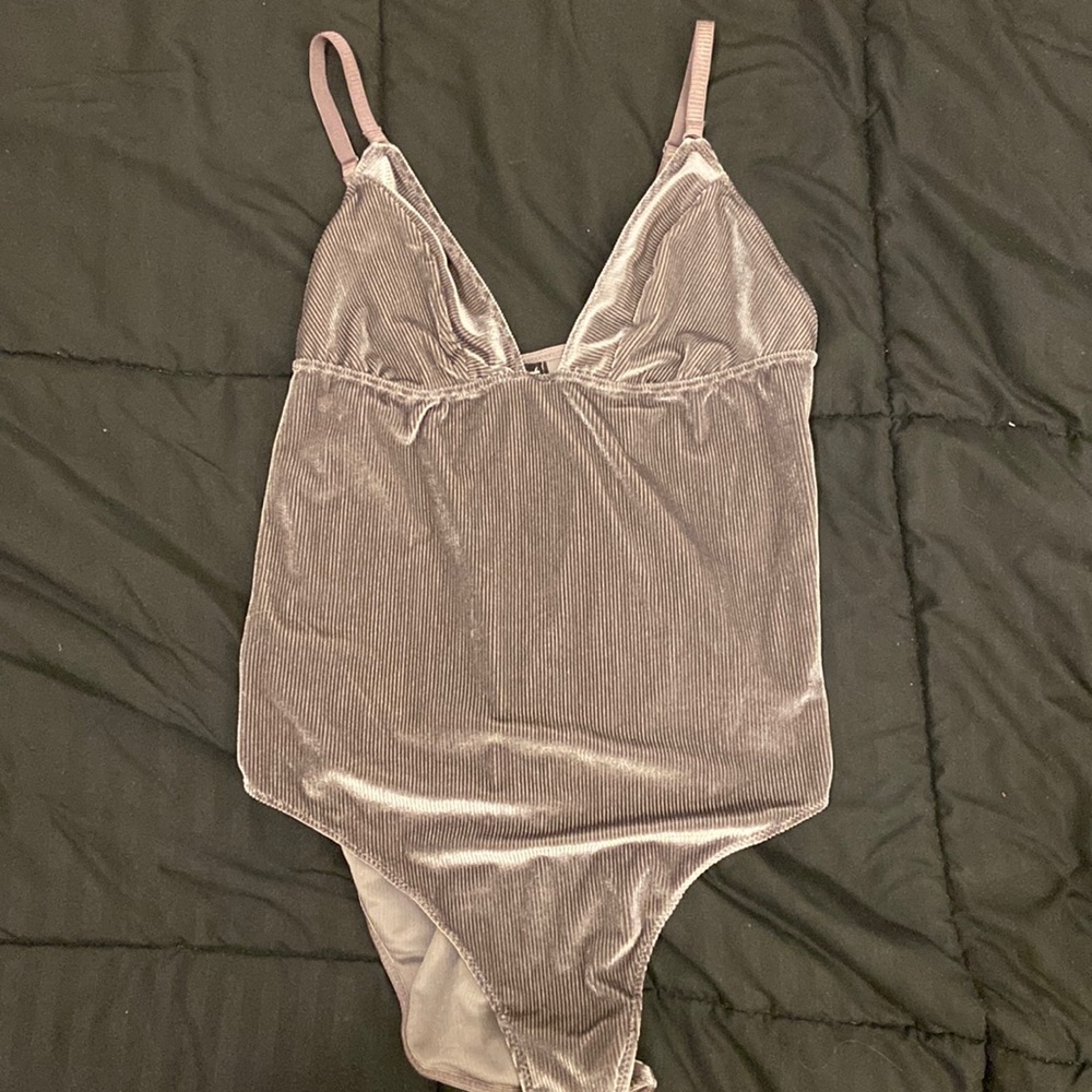 Urban outfitters metallic silver bodysuit